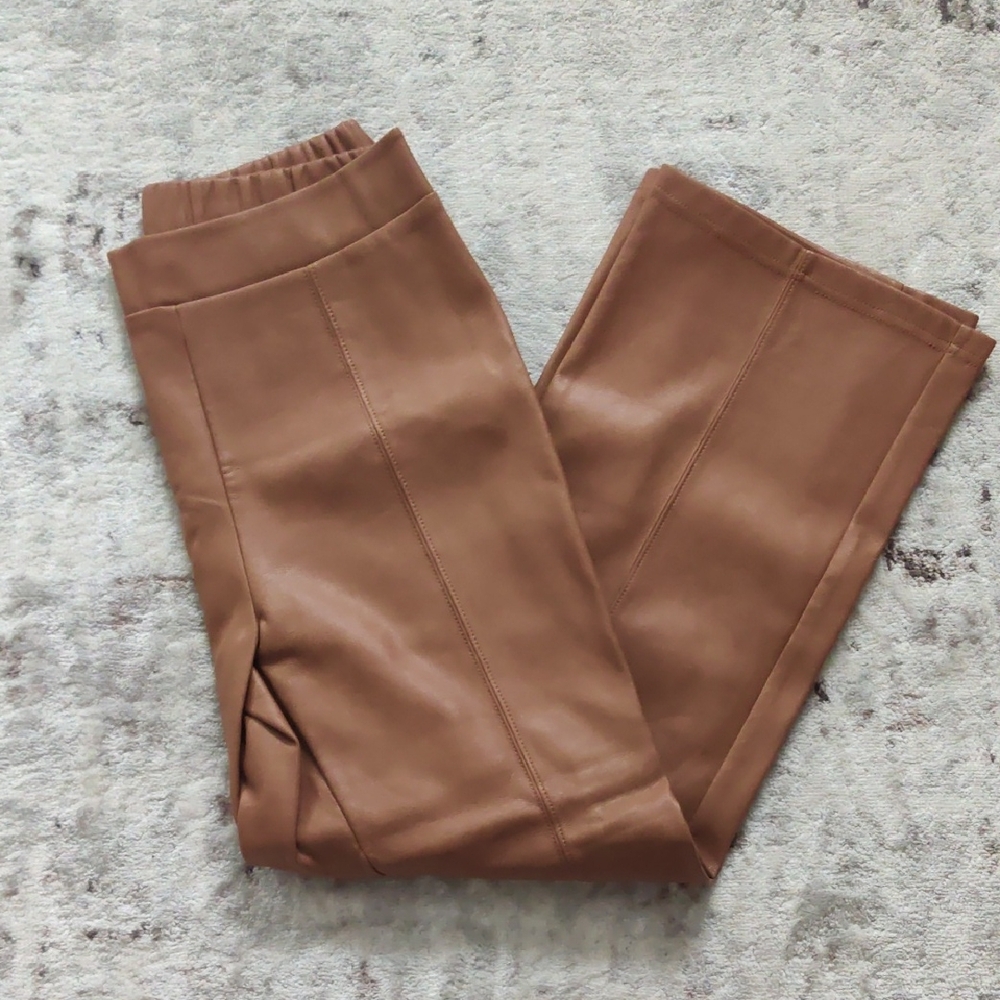Bagatelle Tan Faux Leather Trousers